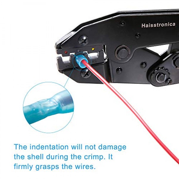 Haisstronica Crimping Tool For Heat Shrink Connectors Ratchet