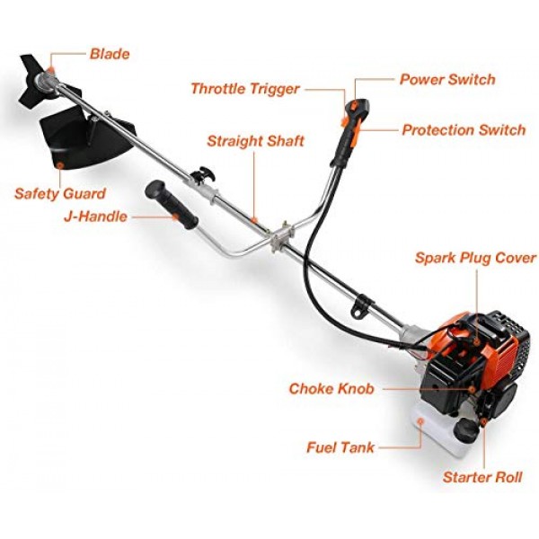 COOCHEER String Trimmers 42.7cc Brush Cutter 2-in-1 Weed ...