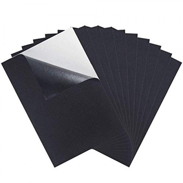 12PCS Black Adhesive Craft Felt Fabric Sheets,8.3 by 11.8