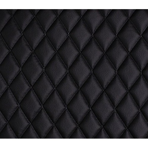 Bycast65 Black Matte Top-Grain Pattern Faux Leather Marine Vinyl