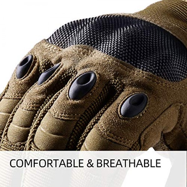 FREETOO Knuckle Tactical Gloves for Men Desert Military Gloves for