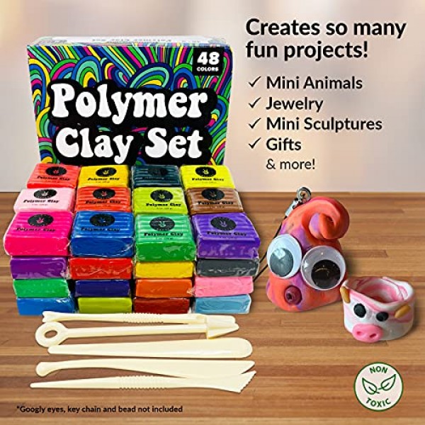 Hippie Crafter Polymer Clay Set 48 Colors