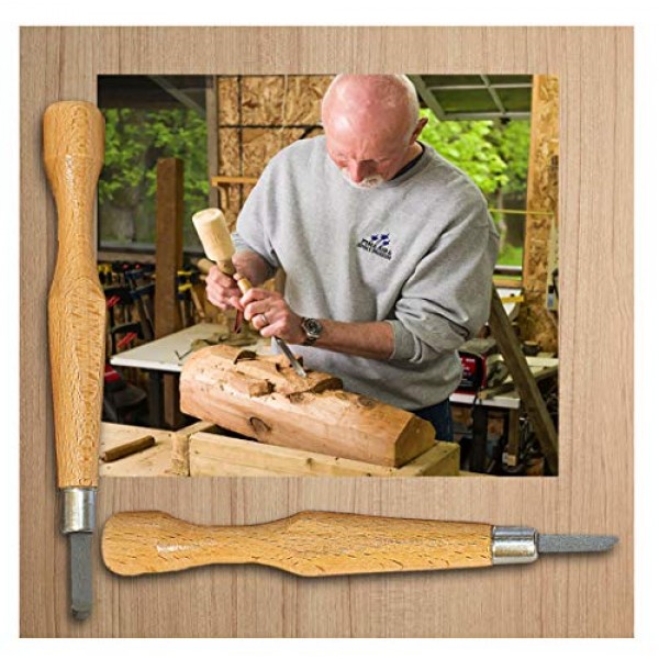 JJ CARE Wood Carving Kit - Premium Wood Whittling Kit 10 Wood Blocks + 8  SK7 Carbon Steel Tools - Beginner Whittling Kit for Kids and Adults,  Basswood