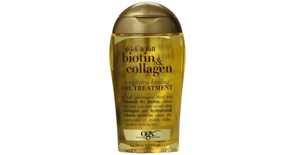 OGX Thick & Full Biotin store & Collagen Weightless Healing Oil Treatment, 3.3 Oz