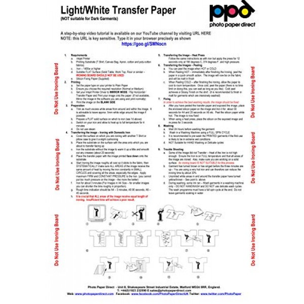 PPD Inkjet Iron-On Mixed Light and Dark Transfer Paper LTR