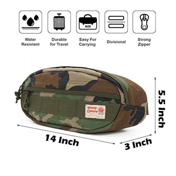 Rough Enough Mens Tactical Fanny Pack Crossbody Large Waist Bag for Men  Military