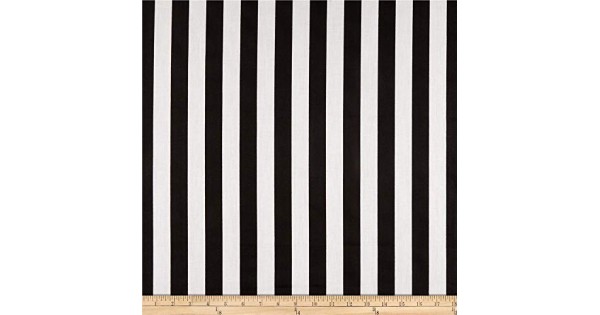 Richland Textiles 1 in. Stripe Black/White Fabric by The Yard