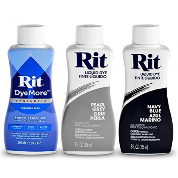 Rit All Purpose Dye, Navy Blue 8 fl oz, 3 Pack