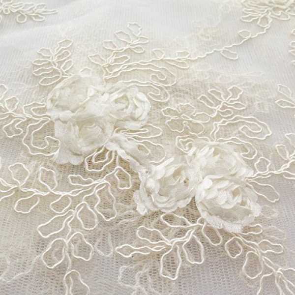 Corsage Lace Embroidered Roses on Mesh 54 Inch Wide Fabric ...