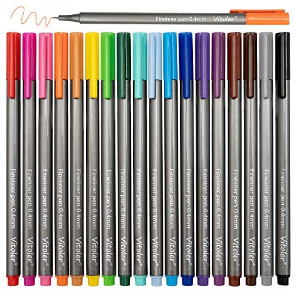 VITOLER Fineliner Colored Pens, Fine Point Marker Assorted