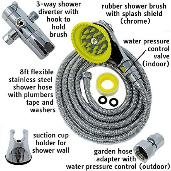 3-Way Shower Diverter with Handheld Shower Head Holder – Wondurdog
