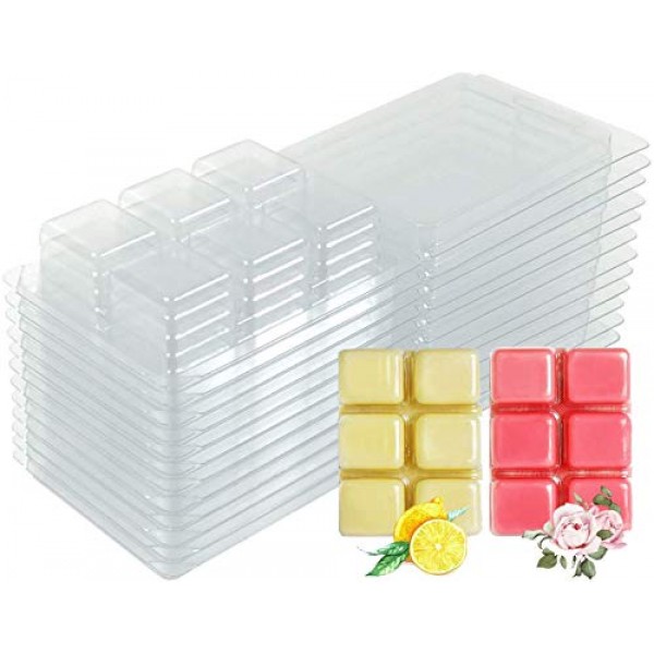 DGQ Wax Melt Molds - 50 Packs Clear Empty Plastic Wax Melt