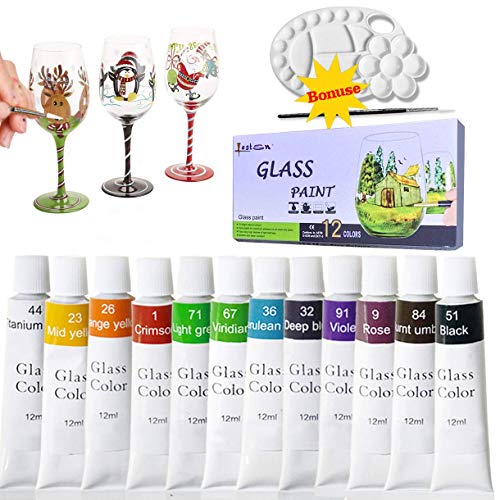 Colorful Stain Glass Paint Kit with 12 Colors, 3 Algeria