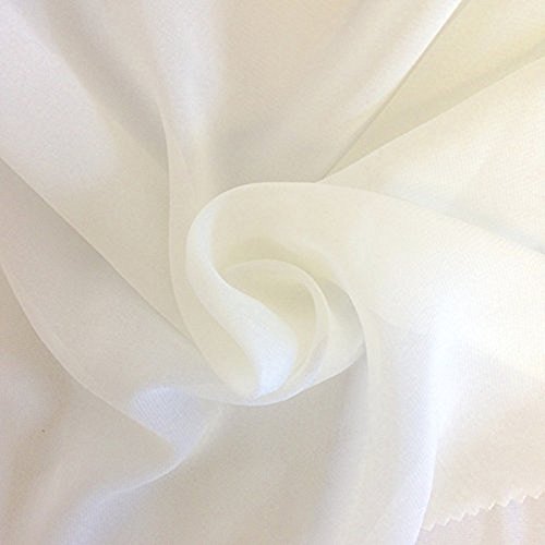  58 White Solid Color Sheer Chiffon Fabric by The Bolt
